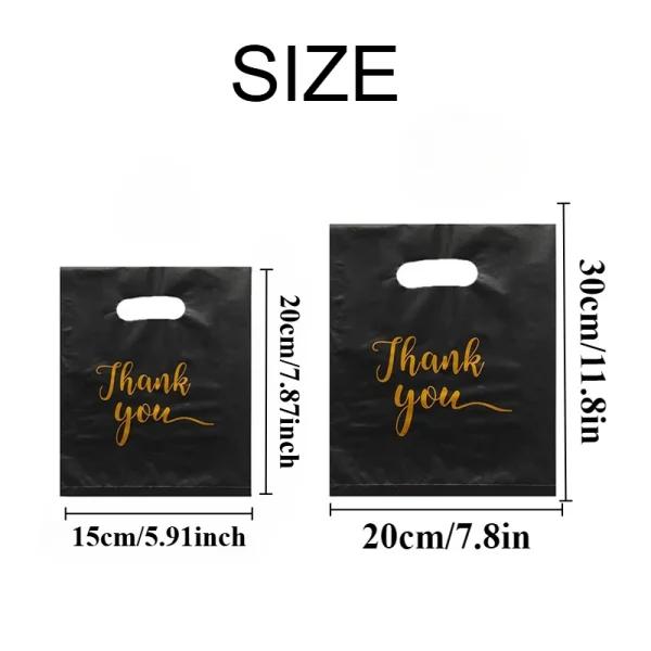 20/50PCS Thank You Gift Bags Wedding Birthday Gift Wrap Plastic Shop Bags Handheld Candy Pastry Packaging Christmas 2