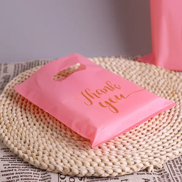 20/50PCS Thank You Gift Bags Wedding Birthday Gift Wrap Plastic Shop Bags Handheld Candy Pastry Packaging Christmas 4