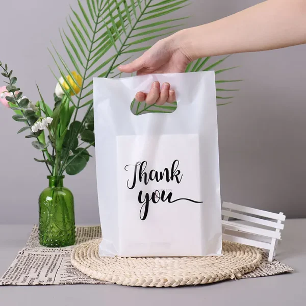 20/50PCS Thank You Gift Bags Wedding Birthday Gift Wrap Plastic Shop Bags Handheld Candy Pastry Packaging Christmas 5