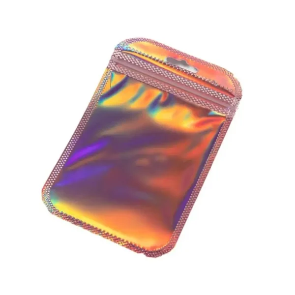 50pcs Foil Pouch For Favor Food Storage Bag pink Holographic Laser Ziplock Bags Small Businesses Packaging Supplies 3