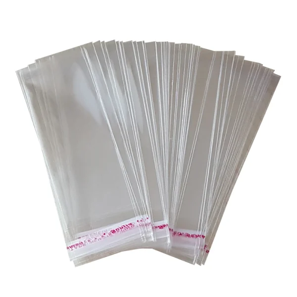 100Pcs Multiple Size Clear Self Adhesive Cello Cellophane Bag Self Closing Small Plastic Bags For Candy Packaging Resealable Bag 2
