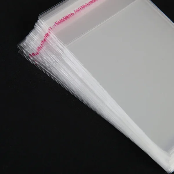 100Pcs Multiple Size Clear Self Adhesive Cello Cellophane Bag Self Closing Small Plastic Bags For Candy Packaging Resealable Bag 5