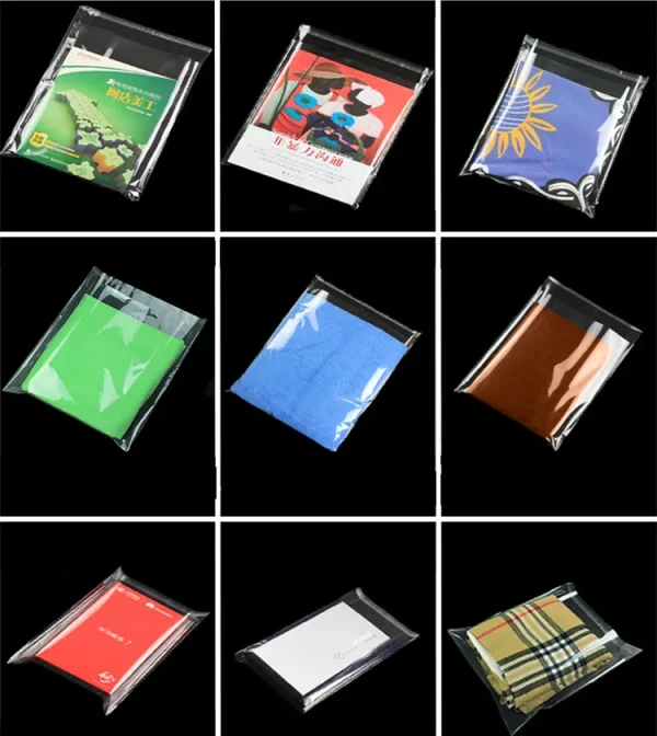 100Pcs Multiple Size Clear Self Adhesive Cello Cellophane Bag Self Closing Small Plastic Bags For Candy Packaging Resealable Bag 6