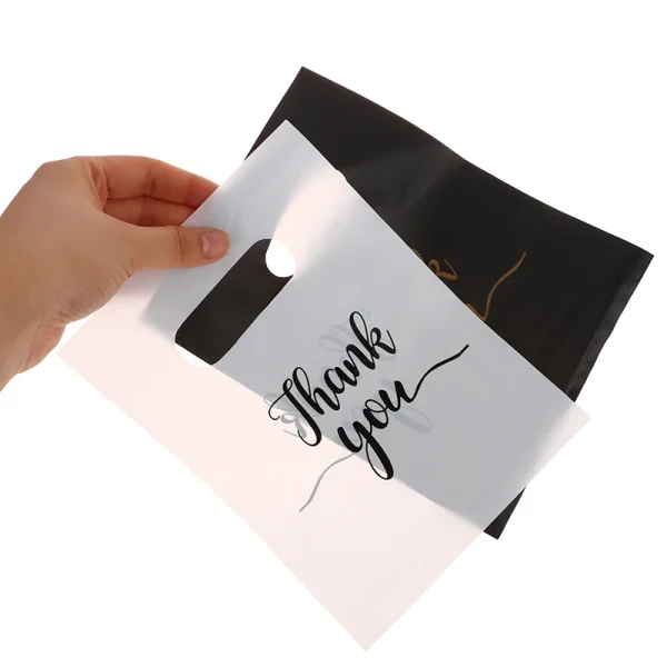 10PCS New Mini Thank You Plastic Gift Bags Reusable Party Bags Plastic Gift Bags For Birthday Thanksgiving Christmas Gift Bags 1