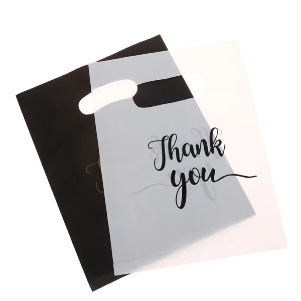 10PCS New Mini Thank You Plastic Gift Bags Reusable Party Bags Plastic Gift Bags For Birthday Thanksgiving Christmas Gift Bags 2