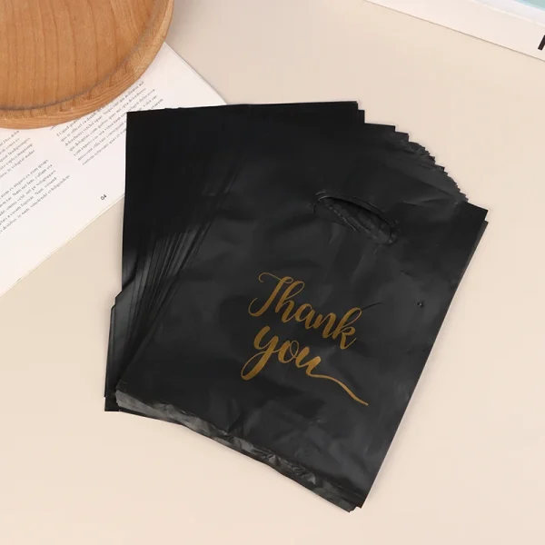 10PCS New Mini Thank You Plastic Gift Bags Reusable Party Bags Plastic Gift Bags For Birthday Thanksgiving Christmas Gift Bags 3