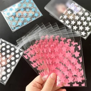 100-10PCS Transparent PE Star Jewelry Self-adhesive Bag Candy Card Holder Photo Animation Peripheral Storage Christmas Gift Bag 1