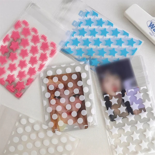 100-10PCS Transparent PE Star Jewelry Self-adhesive Bag Candy Card Holder Photo Animation Peripheral Storage Christmas Gift Bag 4