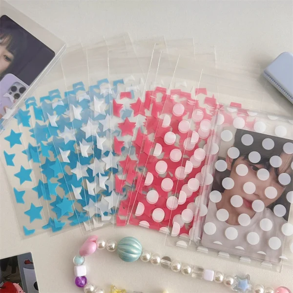 100-10PCS Transparent PE Star Jewelry Self-adhesive Bag Candy Card Holder Photo Animation Peripheral Storage Christmas Gift Bag 5