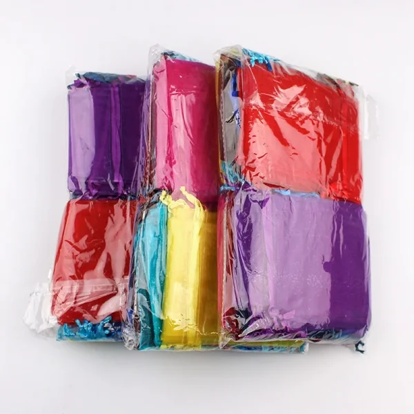 50Pcs/lot 7x9 9x12 10x15 13x18CM Organza Bags Jewelry Bag Wedding Party Decoration Drawable Bags Gift Pouches Jewelry Packaging 3