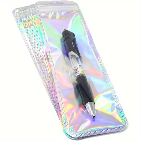 50 holographic gift bags with resealable zippers - suitable for jewelry, pens, etc. - PP material small commodity bag 1