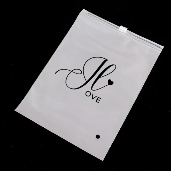 50PCSCustom Storage Frosted Zipper Bags Home Clothing Shirts Business Small Business Packaging Product Bags Print Your Own Logo 4