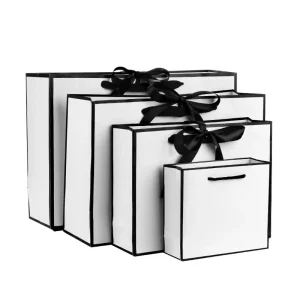 Multi-size Handhold Shopping Bag White&Black Gift Bag Large Capacity Luxury High-quality Packaging Bag 1
