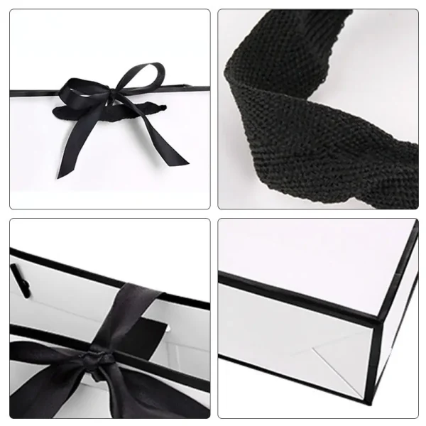 Multi-size Handhold Shopping Bag White&Black Gift Bag Large Capacity Luxury High-quality Packaging Bag 2