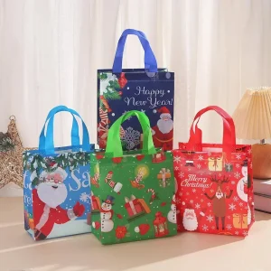 Christmas Gift Bags Santa Elk Snowflake Tote Bag Children's Gift Bags Thickened Non-woven Waterproof Bag Christmas Decoration 1