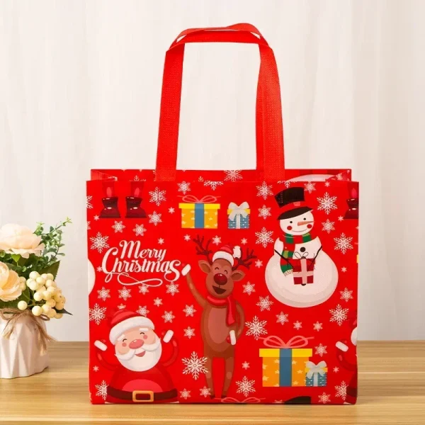 Christmas Gift Bags Santa Elk Snowflake Tote Bag Children's Gift Bags Thickened Non-woven Waterproof Bag Christmas Decoration 2