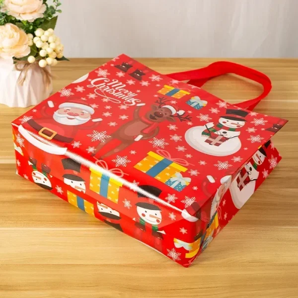 Christmas Gift Bags Santa Elk Snowflake Tote Bag Children's Gift Bags Thickened Non-woven Waterproof Bag Christmas Decoration 4