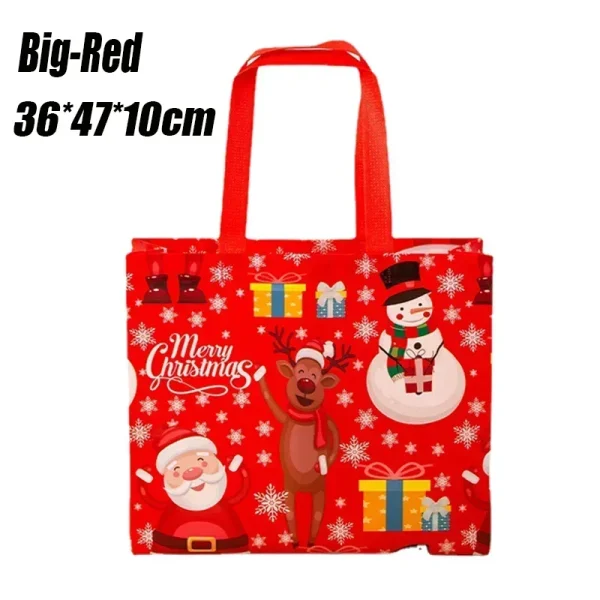 Christmas Gift Bags Santa Elk Snowflake Tote Bag Children's Gift Bags Thickened Non-woven Waterproof Bag Christmas Decoration 6