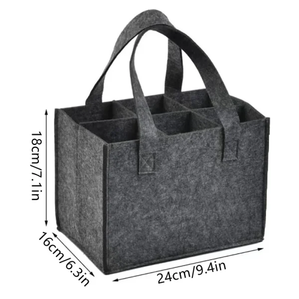 Lightweight Foldable For Travel Wine Bottle Bag With Carry Handle Picnic Tear Resistant Waterproof 6 Compartments BBQ Party 6