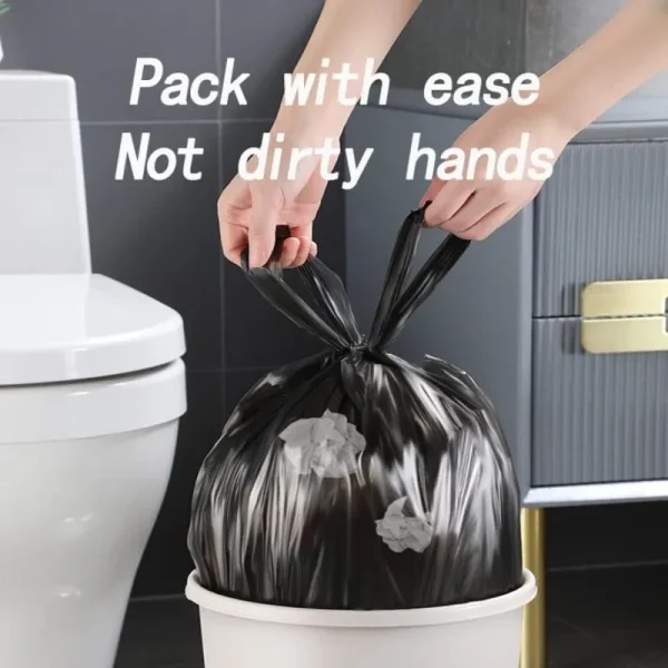 100Pcs Black Vest Bags Thicken Disposable Garbage Bags Kitchen Storage Trash Can Liner Bags Protect Privacy Plastic Waste Bags 5