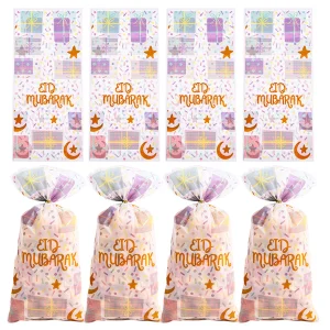 50pcs Multicolor Eid Mubarak and Eid Al Adha Goodie Gift Bags Plastic OPP Bag Ramadan Kareem Decoration Party Favor Eid Al-fitr 1