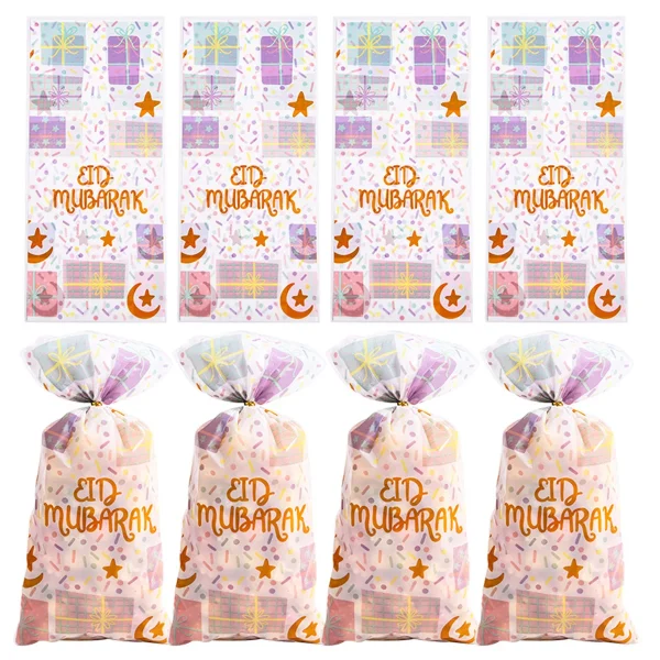 50pcs Multicolor Eid Mubarak and Eid Al Adha Goodie Gift Bags Plastic OPP Bag Ramadan Kareem Decoration Party Favor Eid Al-fitr 1