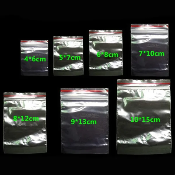 100PCS High Clear Small Plastic Gifts Jewelry Ziplock Bag DIY Snack Powder Hardware Bracelets Candy Spice Trial Gift Pouches 2