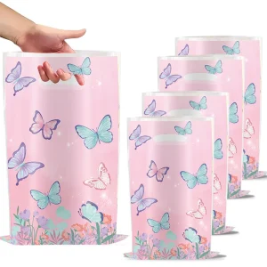 10Pcs Butterfly Party Goodie Bags Pink Butterfly Candy Gift Bags For Butterfly Wedding Birthday Party Decor Outdoor Party Favor 1