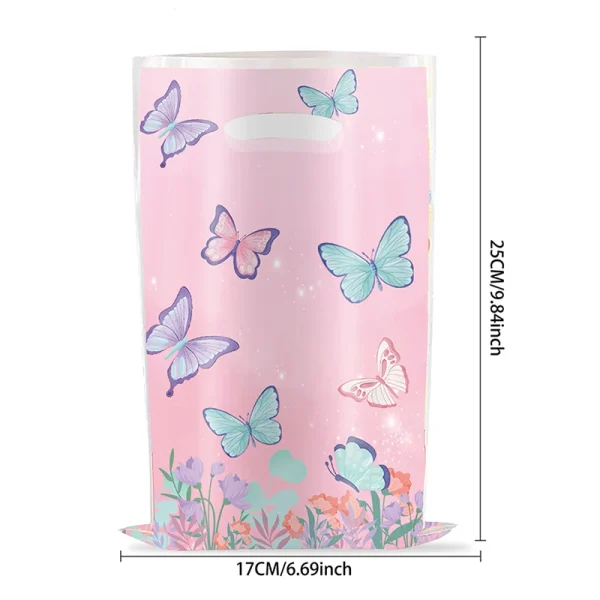 10Pcs Butterfly Party Goodie Bags Pink Butterfly Candy Gift Bags For Butterfly Wedding Birthday Party Decor Outdoor Party Favor 3