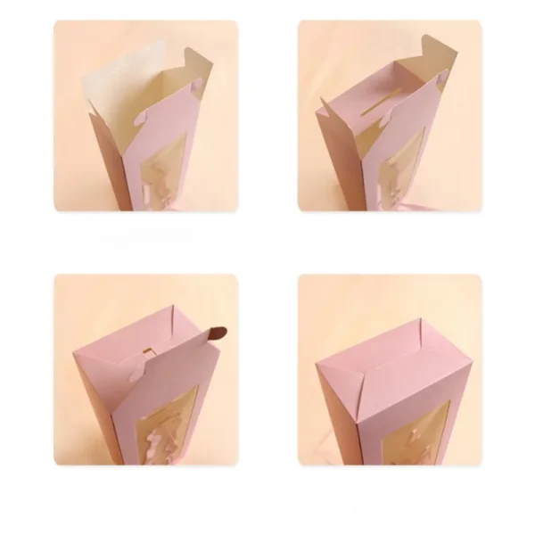 10 Packs Elegant Floral Tote Bag for bouquets-Ideal for Valentine's Day, Christmas and Special Occasions-Durable Paper Gift Wrap 3