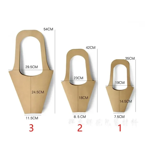 50PCSFashion Florist Rose Box Kraft Paper Wedding Handheld Decorative Flowers Boxes Birthday Party Packaging Gift Bag Decoration 6