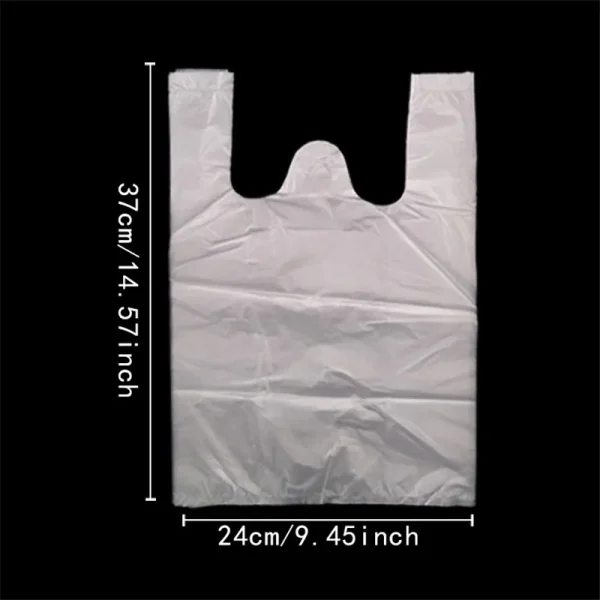 Plastic Shopping Bag 100Pcs Transparent Shopping Bag Supermarket Plastic Bags With Handle Food Packaging 5