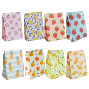 10PCS Summer Fruits Candy Gift Bags Pineapple Strawberry Packaging Gifts Bag for Kids Summer Birthday Party Gifts Candy Supply 1
