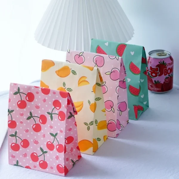 10PCS Summer Fruits Candy Gift Bags Pineapple Strawberry Packaging Gifts Bag for Kids Summer Birthday Party Gifts Candy Supply 2