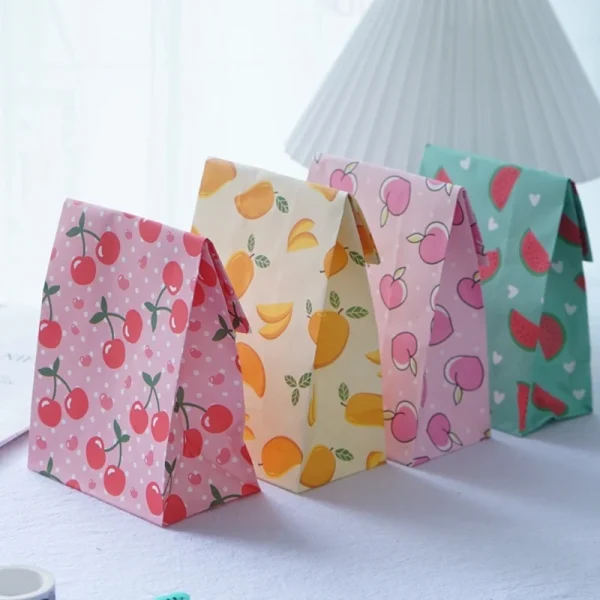 10PCS Summer Fruits Candy Gift Bags Pineapple Strawberry Packaging Gifts Bag for Kids Summer Birthday Party Gifts Candy Supply 3