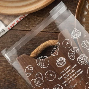 100/200pcs Clear Self-sealing Bags For Bakery Breads, Doughnuts, Croissants, Disposable Packaging For Kitchen Utensils 1