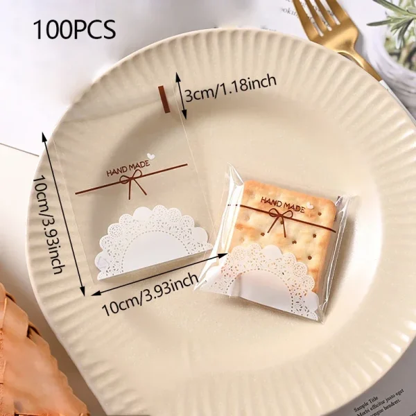 100/200pcs Clear Self-sealing Bags For Bakery Breads, Doughnuts, Croissants, Disposable Packaging For Kitchen Utensils 4