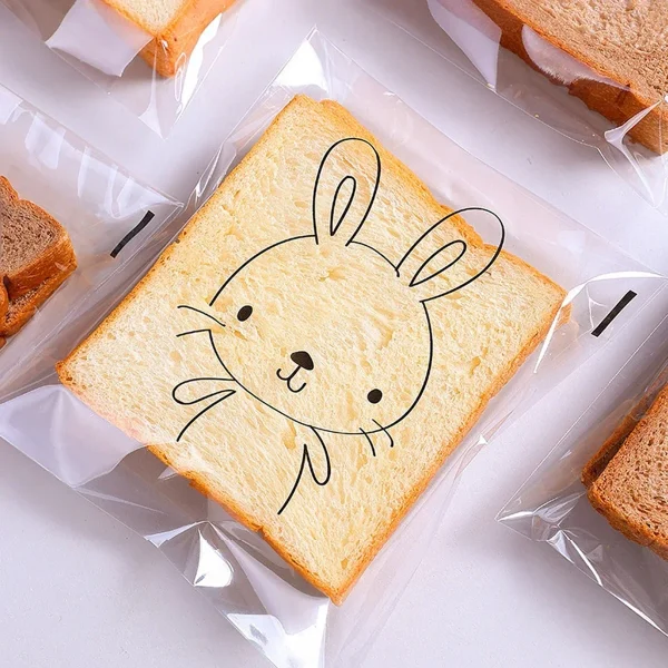 100/200pcs Clear Self-sealing Bags For Bakery Breads, Doughnuts, Croissants, Disposable Packaging For Kitchen Utensils 6