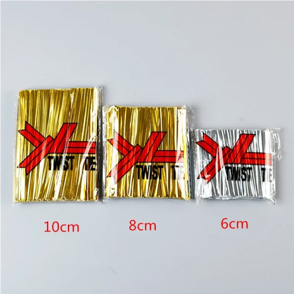 6/8/10cm 800pcs Metallic Twist Ties Wire Sealing Wire For Plastic Lollipop Candy Bag Pack Sealing Steel Baking Wrapping Ligation 2