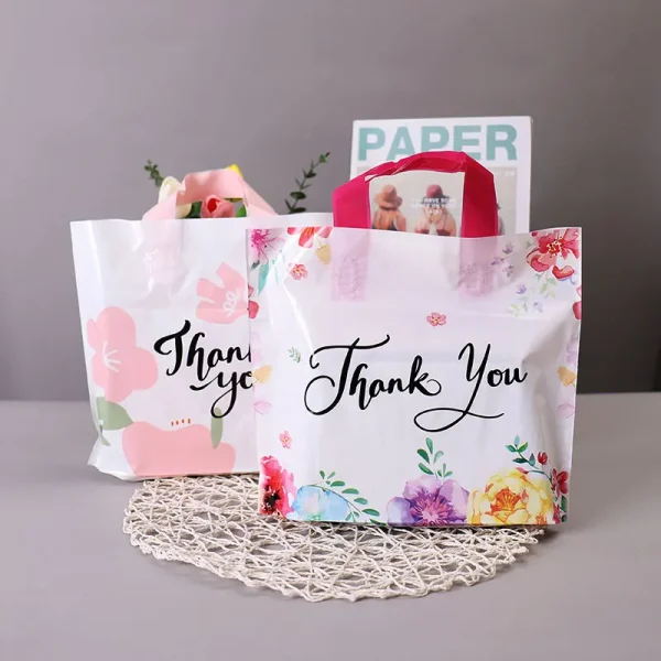 50pcs Christmas Party Thank You Gift Bag Wedding Birthday Gift Plastic Packaging Bag Decoration Small Business Packaging Bags 1