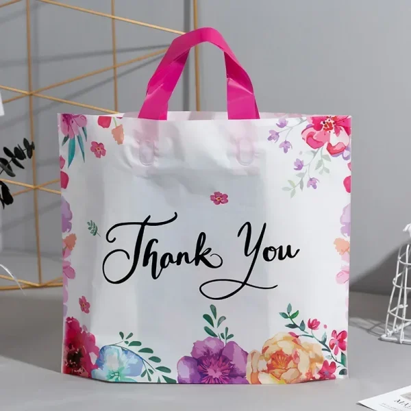 50pcs Christmas Party Thank You Gift Bag Wedding Birthday Gift Plastic Packaging Bag Decoration Small Business Packaging Bags 3