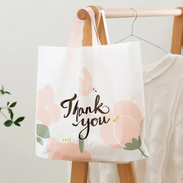 50pcs Christmas Party Thank You Gift Bag Wedding Birthday Gift Plastic Packaging Bag Decoration Small Business Packaging Bags 6