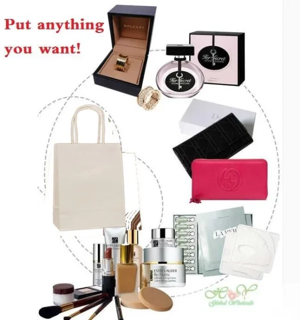 10PCS/lot 21x15x8cm Multifunction dark color Kraft paper bag with handles Festival gift bag High Quality  jewelry bags 3