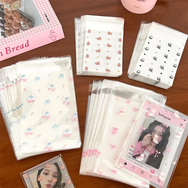 50/100 Pcs Cute Pet Self Adhesive Bag Small Card Packaging Bag Jewelry Bracelet Small Item Packaging Bag Packaging Bag Gift Bag 1