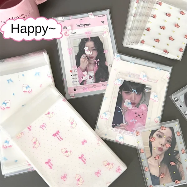 50/100 Pcs Cute Pet Self Adhesive Bag Small Card Packaging Bag Jewelry Bracelet Small Item Packaging Bag Packaging Bag Gift Bag 3