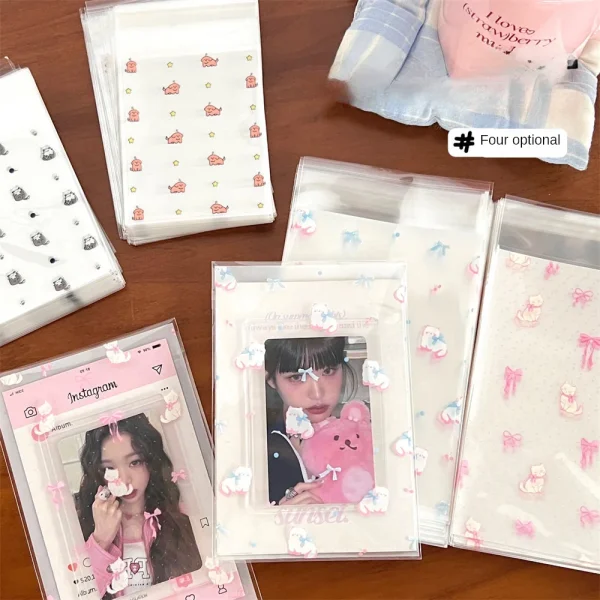 50/100 Pcs Cute Pet Self Adhesive Bag Small Card Packaging Bag Jewelry Bracelet Small Item Packaging Bag Packaging Bag Gift Bag 5