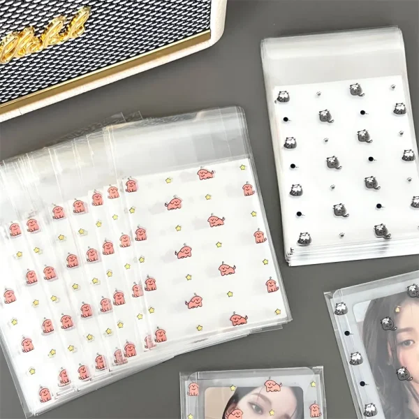 50/100 Pcs Cute Pet Self Adhesive Bag Small Card Packaging Bag Jewelry Bracelet Small Item Packaging Bag Packaging Bag Gift Bag 6