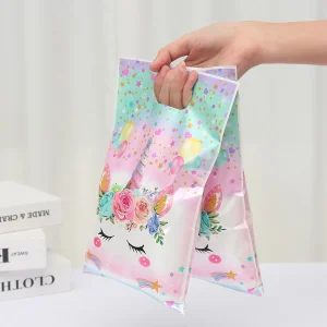 10pcs Handbag Candy Bags Unicorn Birthday Party Decoration Kids Gift Packing Bag 1st Birthday Baby Shower Girl Party Supplies 1