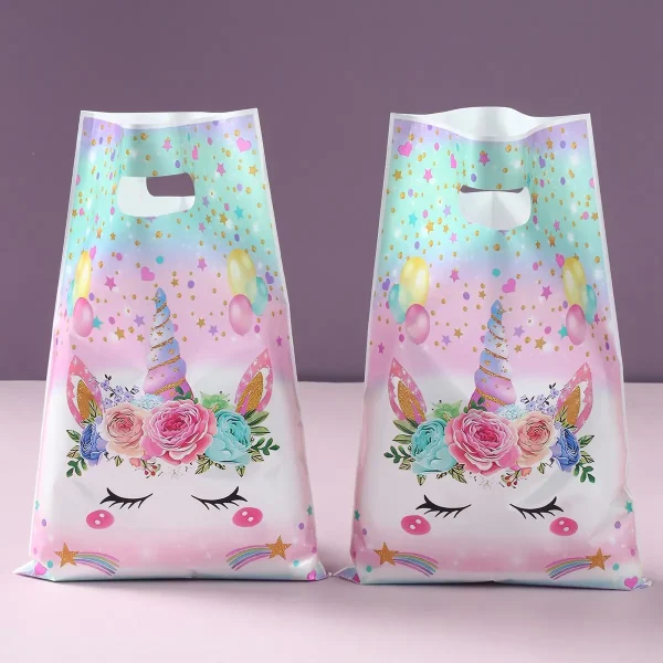 10pcs Handbag Candy Bags Unicorn Birthday Party Decoration Kids Gift Packing Bag 1st Birthday Baby Shower Girl Party Supplies 2
