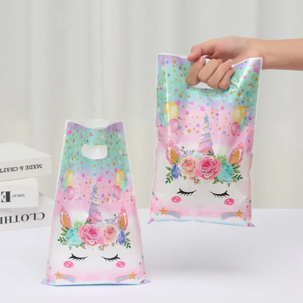 10pcs Handbag Candy Bags Unicorn Birthday Party Decoration Kids Gift Packing Bag 1st Birthday Baby Shower Girl Party Supplies 3